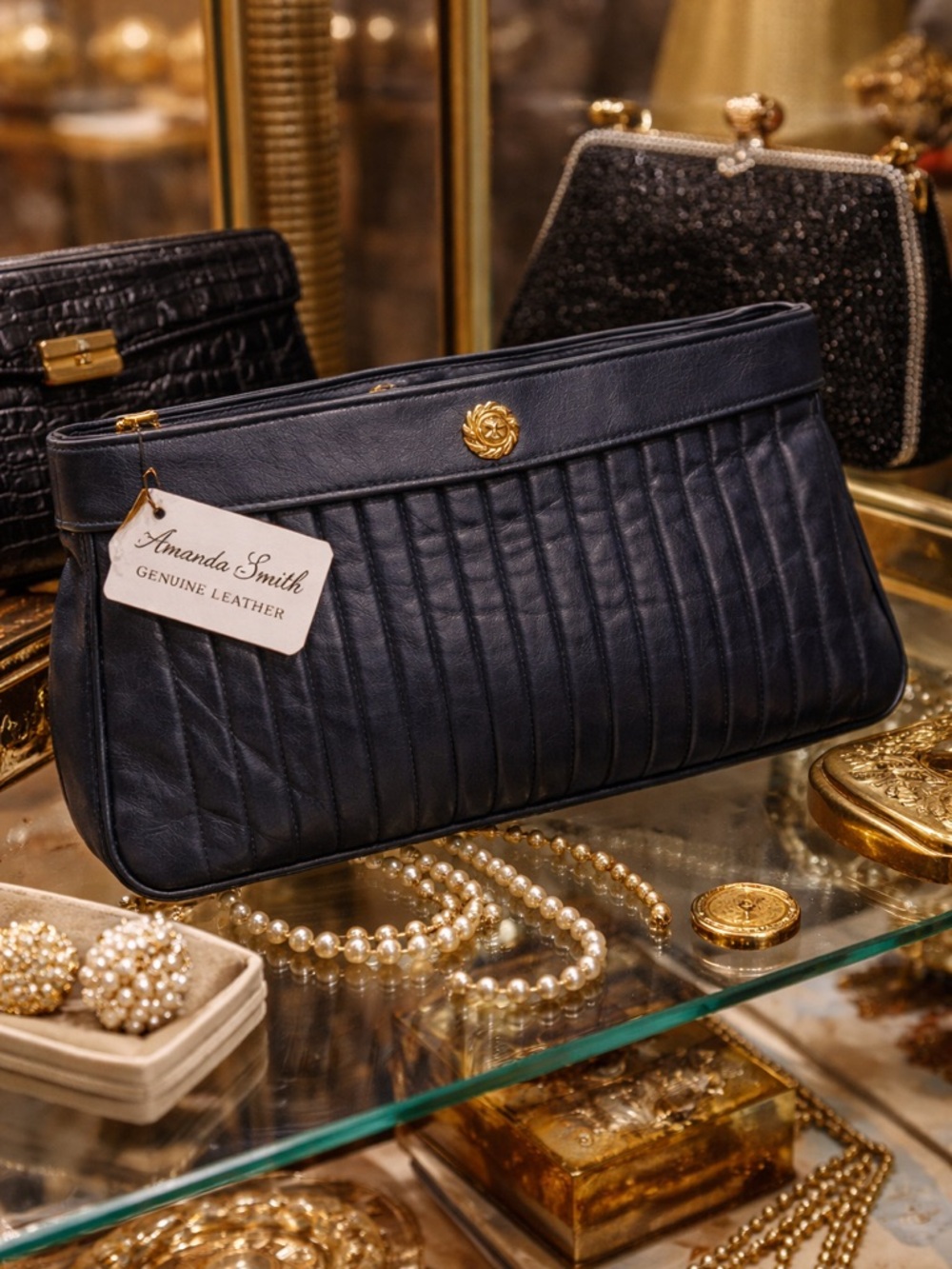 Vintage Amanda Smith Leather Clutch - Picture 3 of 17